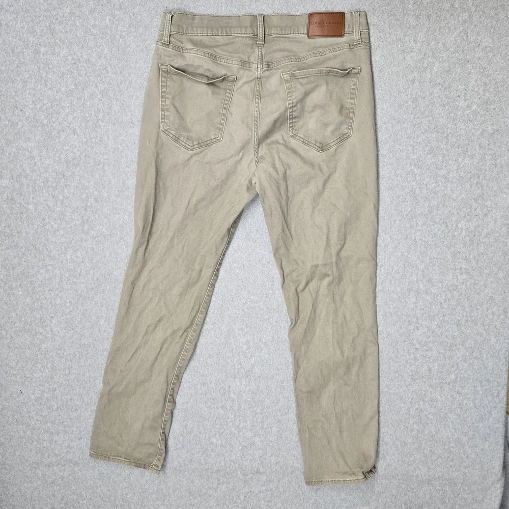 Lucky Brand Men Pants 34X30 Khaki Khakis 121 Slim Straight Button 28